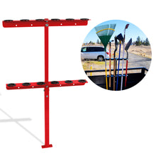 Laden Sie das Bild in den Galerie-Viewer, Vertical Hand Rack for Enclosed Landscaping Truck Trailer Garage or Shed Walls Holds 6 Tools for Shovels, Rakes, Hoes, Open Trailer Storage