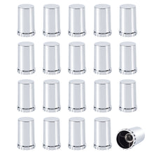Load image into Gallery viewer, 33mm Lug Nut Covers Screw On, 33mm x 3 1/2 inch Chrome ABS Plastic Cylinder Nut Covers Thread On Lug Nut Covers Kits for Semi Trucks Trailers, 20/40/60 Pack