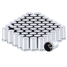Load image into Gallery viewer, 33mm Lug Nut Covers Screw On, 33mm x 3 1/2 inch Chrome ABS Plastic Cylinder Nut Covers Thread On Lug Nut Covers Kits for Semi Trucks Trailers, 20/40/60 Pack