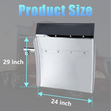 Load image into Gallery viewer, 24"x24"/27“/29” Quarter Fenders for Semi Truck, Stainless Steel/Polypropylene, Tube Bracket and Single Bolt Mounting Brackets Hardware Included, Right Left 2 Set in Pair (Stainless Steel - Silver)