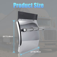 Load image into Gallery viewer, Quarter Fenders Set with Tube 24" x 24"/27“, Deluxe Stainless Steel, Triangle Bracket and Mounting Hardware Included, Right Left, Fit for Semi Truck