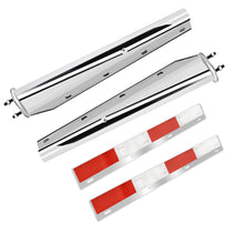 Laden Sie das Bild in den Galerie-Viewer, Stainless Steel Straight Spring Loaded Mud Flap Hanger Set 2-1/2" Bolt Spacing 30" Length with Aluminum Reflective Tapes Fit for Semi Trucks, 2.5" Bolt, 2 Pcs