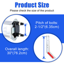 Laden Sie das Bild in den Galerie-Viewer, Chrome Angled Spring Loaded Mud Flap Hanger Bracket Mudflap Holder Set with Conspicuity Tape, 30" Length Rear Bar for Semi Trucks, 1-1/8" - 2.5" Bolt Spacing Mud with Reflective Tapes, Silver