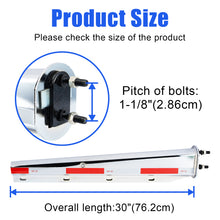 Load image into Gallery viewer, Mud Flap Hanger Set Carbon Steel Chromed Finish, 30" Length Rear Bar for Semi Trucks, 1-1/8" - 2.5" Bolt Spacing Spring Loaded Straight Mud with Reflective Tapes