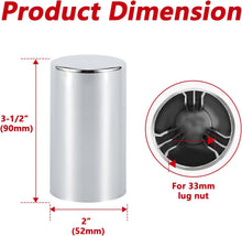 Laden Sie das Bild in den Galerie-Viewer, ABS Chrome Plastic Front Axle Cover Kits with 33mm Push-On Flange Nut Covers for Semi Trucks in Pairs, 2 Set