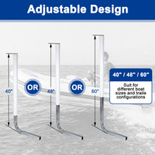 Cargar imagen en el visor de la galería, Boat Trailer Guide, 40"/48"/60" Adjustable Trailer Guide Ons Electro-Galvanized Steel with PVC Pipes for Ski Boat, Fishing Boat, Sailboat Trailer, Black/White