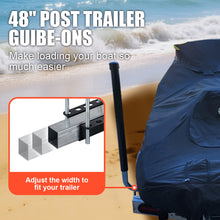 Laden Sie das Bild in den Galerie-Viewer, 1 Pair of Boat Trailer Guide L Shaped, 40"-48" Adjustable Design Trailer Guide Ons Galvanized Steel for Boat, Fishing Boat, Sailboat Trailer, Silver