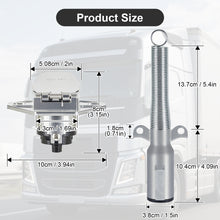 Laden Sie das Bild in den Galerie-Viewer, 7 Way Trailer Plug and 7 Pin Trailer Connector Socket Set, Heavy Duty 7 Pin Plug Round Trailer Connector with Cable Guard Zinc Die-Cast for Semi Truck Tractor Trailer