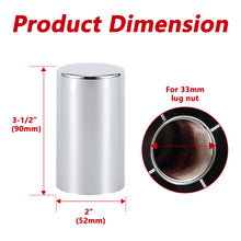 Laden Sie das Bild in den Galerie-Viewer, Front Axle Cover Kits Chrome ABS Plastic with 33mm Thread-on Flange Nut Covers for Semi Trucks in Pairs, 2 Set