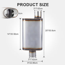 Load image into Gallery viewer, Exhaust Muffler Universal 2.25"/3" Inlet/Outlet, Overall Length 20" 409 Stainless Straight-Through Performance Muffler for Cars Trucks