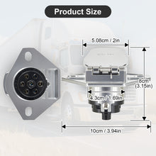 Load image into Gallery viewer, 7 Pin Trailer Connector Socket Trailer Side Round Wiring Harness Heavy Duty Die-Cast Zinc Housing for Semi Truck Tractor Trailer