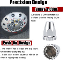 Laden Sie das Bild in den Galerie-Viewer, 33mm x 2 7/8" Lug Nut Covers Push-On Standard, ABS Chrome Plastic Lug Nut Cover for Semi Trucks Trailers, 20/40/60 Pack