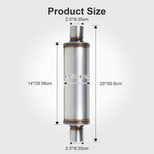 Load image into Gallery viewer, Universal Exhaust Muffler Stainless Steel Straight-Through Performance Muffler for Cars Trucks, 2.25"/2.5"/3" Inlet/Outlet, Overall Length 20"