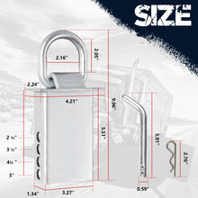 Load image into Gallery viewer, Heavy-Duty Trailer Stake Pocket D Rings with Anti-Loss Cord, Adjustable Stake Pocket Tie-Down Utility for Flatbed Trucks and Trailers, 4 Adjustable Holes, 4/8 Pack, Black/Silver