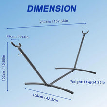 Laden Sie das Bild in den Galerie-Viewer, Hammock Stand Adjustable, Portable Hammock Stand Heavy-Duty Anti-Slip, 440-Pound Capacity for Garden Patio Men Backyard Women Children, Black