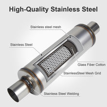 Load image into Gallery viewer, Universal Exhaust Muffler Stainless Steel Straight-Through Performance Muffler for Cars Trucks, 2.25"/2.5"/3" Inlet/Outlet, Overall Length 20"