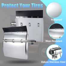 Load image into Gallery viewer, Quarter Fenders Set with Tube 24" x 24"/27“, Deluxe Stainless Steel, Triangle Bracket and Mounting Hardware Included, Right Left, Fit for Semi Truck