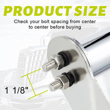 Laden Sie das Bild in den Galerie-Viewer, Mud Flap Hanger Set Stainless Steel Chromed Finish, 30" Length Rear Bar for Semi Trucks, 1-1/8" Bolt Spacing Spring Loaded Straight Mud with Reflective Tapes, 1-1/8" Bolt