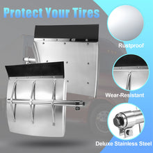 Load image into Gallery viewer, Quarter Fenders Set with Tube 24" x 24"/27”, Deluxe Stainless Steel, Triangle Bracket and Mounting Hardware Included, Right Left, Fit for Semi Truck Universal Fit