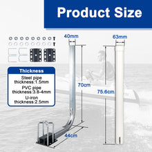 Laden Sie das Bild in den Galerie-Viewer, 1 Pair of Boat Trailer Guide L Shaped, 40"-48" Adjustable Design Trailer Guide Ons Galvanized Steel for Boat, Fishing Boat, Sailboat Trailer, White and Silver