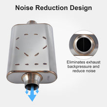 Load image into Gallery viewer, Universal Muffler Single 409 Stainless Steel Performance Muffler for Cars Trucks, 2.5" Inlet/Outlet/3" Inlet/Outlet, Overall Length 17"