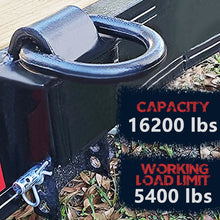 Load image into Gallery viewer, Heavy-Duty Trailer Stake Pocket D Rings with Anti-Loss Cord, Adjustable Stake Pocket Tie-Down Utility for Flatbed Trucks and Trailers, 4 Adjustable Holes, 4/8 Pack, Black/Silver