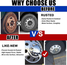 Laden Sie das Bild in den Galerie-Viewer, 33mm x 2 7/8" Lug Nut Covers Push-On Standard, ABS Chrome Plastic Lug Nut Cover for Semi Trucks Trailers, 20/40/60 Pack