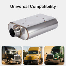 Load image into Gallery viewer, Universal Muffler Single 409 Stainless Steel Performance Muffler for Cars Trucks, 2.5" Inlet/Outlet/3" Inlet/Outlet, Overall Length 17"