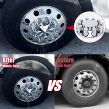 Laden Sie das Bild in den Galerie-Viewer, Front Axle Cover Kits Chrome ABS Plastic with 33mm Thread-on Flange Nut Covers for Semi Trucks in Pairs, 2 Set