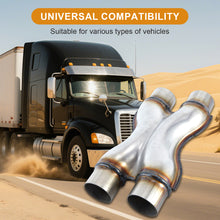 Laden Sie das Bild in den Galerie-Viewer, Exhaust X Pipe, Universal 2.25”/2.5“/3" Dual Inlet/Outlet Stainless Steel Crossover X Pipe 12" Long