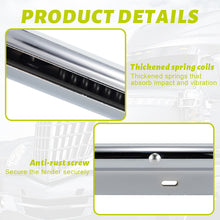 Laden Sie das Bild in den Galerie-Viewer, Mud Flap Hanger Set Stainless Steel Chromed Finish, 30" Length Rear Bar for Semi Trucks, 1-1/8" Bolt Spacing Spring Loaded Straight Mud with Reflective Tapes, 1-1/8" Bolt