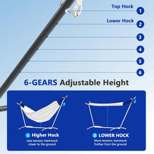 Laden Sie das Bild in den Galerie-Viewer, Hammock Stand Adjustable, Portable Hammock Stand Heavy-Duty Anti-Slip, 440-Pound Capacity for Garden Patio Men Backyard Women Children, Black