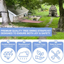 Laden Sie das Bild in den Galerie-Viewer, Extra Long Tree Swing Straps Holds, 1/2.5/5/8/10FT Tree Swing Hanging Kit with Tree Protector Perfect for Swings & Hammocks, Easy Fast Installatio
