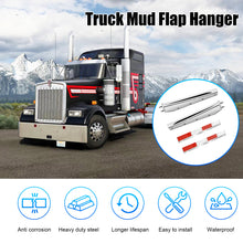 Laden Sie das Bild in den Galerie-Viewer, Stainless Steel Straight Spring Loaded Mud Flap Hanger Set 2-1/2" Bolt Spacing 30" Length with Aluminum Reflective Tapes Fit for Semi Trucks, 2.5" Bolt, 2 Pcs
