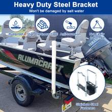 Laden Sie das Bild in den Galerie-Viewer, 1 Pair of Boat Trailer Guide L Shaped, 40"-48" Adjustable Design Trailer Guide Ons Galvanized Steel for Boat, Fishing Boat, Sailboat Trailer, White and Silver