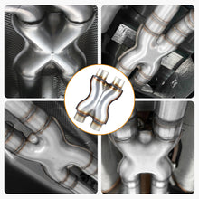 Laden Sie das Bild in den Galerie-Viewer, Exhaust X Pipe, Universal 2.25”/2.5“/3" Dual Inlet/Outlet Stainless Steel Crossover X Pipe 12" Long