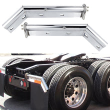 Load image into Gallery viewer, Stainless Steel Angled Spring Loaded Mud Flap Hanger Bracket Mudflap Holder Set, 28" Length Rear Bar for Semi Trucks, 1-1/8" Bolt Spacing Mud, Silver