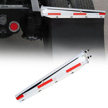 Load image into Gallery viewer, Mud Flap Hanger Set Carbon Steel Chromed Finish, 30" Length Rear Bar for Semi Trucks, 1-1/8" - 2.5" Bolt Spacing Spring Loaded Straight Mud with Reflective Tapes