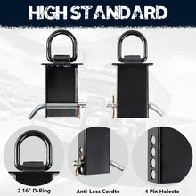 Load image into Gallery viewer, Heavy-Duty Trailer Stake Pocket D Rings with Anti-Loss Cord, Adjustable Stake Pocket Tie-Down Utility for Flatbed Trucks and Trailers, 4 Adjustable Holes, 4/8 Pack, Black/Silver