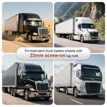 Load image into Gallery viewer, 33mm Lug Nut Covers Screw On, 33mm x 3 1/2 inch Chrome ABS Plastic Cylinder Nut Covers Thread On Lug Nut Covers Kits for Semi Trucks Trailers, 20/40/60 Pack