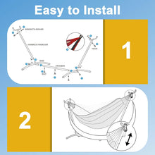 Laden Sie das Bild in den Galerie-Viewer, Double Hammock Comfortable with Stand for Hanging Sturdy 440lbs Capacity Hammock for Camping Outside Garden Outdoor Indoor Patio Backyard, Rainbow