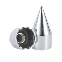 Laden Sie das Bild in den Galerie-Viewer, 33mm x 4 1/4" Chromed Spike Lug Nuts Covers Thread-On,ABS Chrome Plastic Caps Pointed Screw On Lug Nut Cover for Semi Trucks, Pack of 20/40/60 PCS