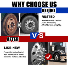 Laden Sie das Bild in den Galerie-Viewer, 33mm x 4 1/4" Chromed Spike Lug Nuts Covers Thread-On,ABS Chrome Plastic Caps Pointed Screw On Lug Nut Cover for Semi Trucks, Pack of 20/40/60 PCS