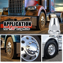 Laden Sie das Bild in den Galerie-Viewer, 33mm Lug Nut Covers Screw Onfor Semi Trucks, 33mm x 2-7/8 inch Chrome ABS Plastic Spike Covers 20 Pack Thread On Lug Nut Covers Kit, 20/40/60 PACK