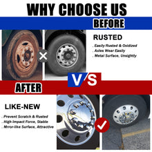 Laden Sie das Bild in den Galerie-Viewer, 33mm Lug Nut Covers Screw Onfor Semi Trucks, 33mm x 2-7/8 inch Chrome ABS Plastic Spike Covers 20 Pack Thread On Lug Nut Covers Kit, 20/40/60 PACK