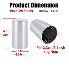 Laden Sie das Bild in den Galerie-Viewer, 33mm x 3 1/2" Lug Nut Cover ABS Chrome Plastic Cylinder Nut Cover, Push-On fit Hub Piloted Wheels, Complete Axle Cover Kits, Lug Nut Covers for Semi Trucks Trailers, 20/40/60 Pack