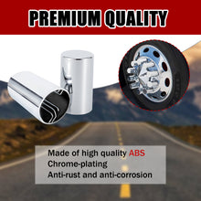 Laden Sie das Bild in den Galerie-Viewer, 33mm x 3 1/2" Lug Nut Cover ABS Chrome Plastic Cylinder Nut Cover, Push-On fit Hub Piloted Wheels, Complete Axle Cover Kits, Lug Nut Covers for Semi Trucks Trailers, 20/40/60 Pack