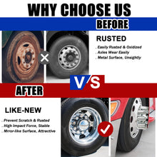 Laden Sie das Bild in den Galerie-Viewer, 33mm x 3 1/2" Lug Nut Cover ABS Chrome Plastic Cylinder Nut Cover, Push-On fit Hub Piloted Wheels, Complete Axle Cover Kits, Lug Nut Covers for Semi Trucks Trailers, 20/40/60 Pack