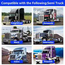 Laden Sie das Bild in den Galerie-Viewer, Stainless Steel Mud Flap Hanger Set 2-1/2" Bolt Spacing 30" Length Rear Bar with Light Cutouts for Semi Trucks, 2.5" Bolt Spring Loaded with Aluminum Reflective Tapes (Circle Light Cutouts)