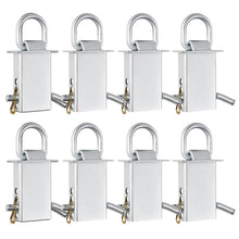 Load image into Gallery viewer, Heavy-Duty Trailer Stake Pocket D Rings with Anti-Loss Cord, Adjustable Stake Pocket Tie-Down Utility for Flatbed Trucks and Trailers, 4 Adjustable Holes, 4/8 Pack, Black/Silver